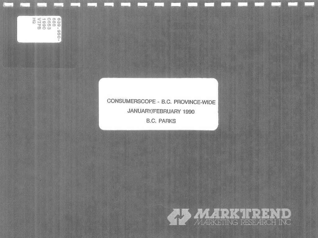 MarkTrend Research. Vancouver survey 1990